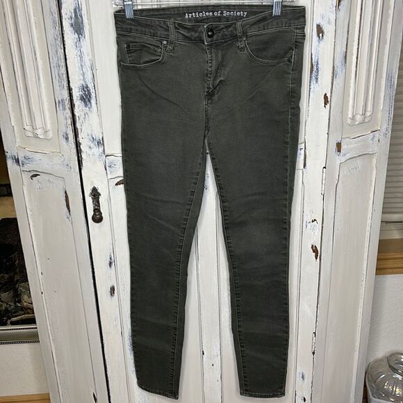 Articles Of Society Forest Green Skinny Jeans Size 27 - Picture 4 of 9
